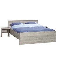 BEUK Bedframe 180X200 cm - Incl. Middenbalk - Donker Grijs Hout - Bavel (Nederlands Product)