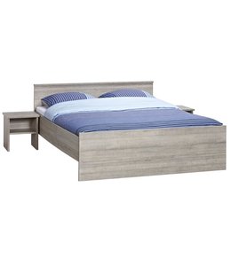 BEUK Tweepersoonsbed 160x210 Donkergrijs hout - Bavel