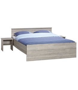BEUK Tweepersoonsbed 160x200 Donkergrijs hout - Bavel