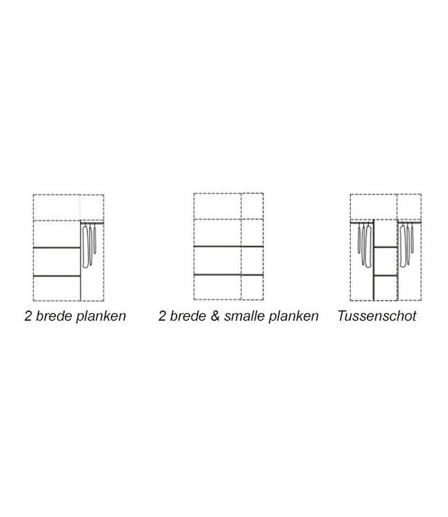 BEUK Kledingkast 3 Deurs – 200 x 134 x 58cm - Donker Grijs Hout -  Bavel (Nederlands Product)