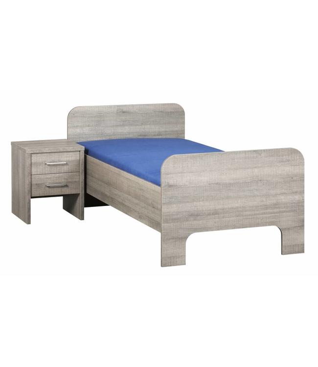 BEUK Seniorenbed 90x210 - Donker grijs hout - Breda (Nederlands Product)