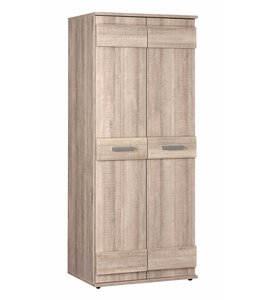 BEUK Kledingkast 2-deurs 199x82x58 Donkergrijs hout - Storm