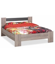 BEUK Bedframe 140x220 - Donker grijs hout - Baarle-Nassau | incl. middenbalk (Nederlands Product)