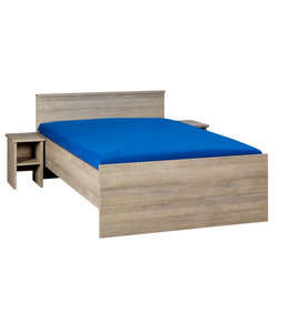 BEUK Tweepersoonsbed 140x200 Donkergrijs hout - Bavel