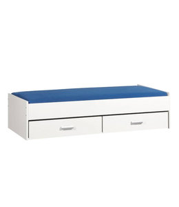 BEUK Bed met opbergruimte 90x200 Wit - witte lades