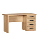 BEUK 68 x 130 - 72cm Hoog - Bureau 4 laden - Nebreska Eiken - Wouw