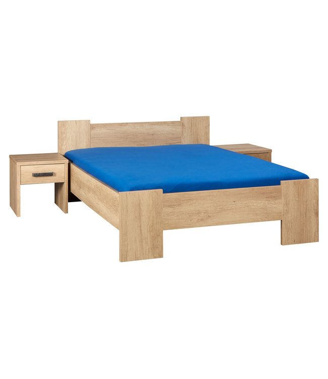 BEUK Bedframe 180x220 cm - Incl Middenbalk - Nebreska Eiken - Wouw (Nederlands Product)