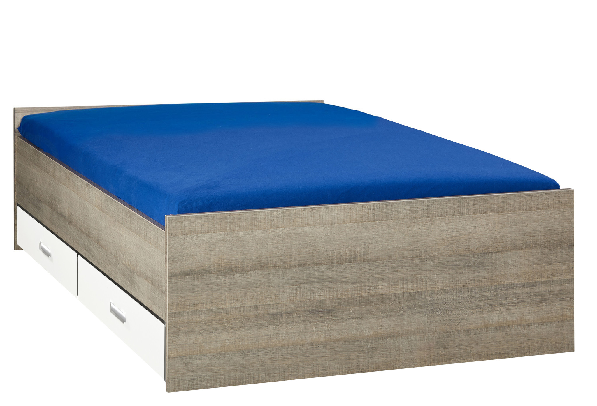 tieners Waakzaam Ster Bed met opbergruimte | Bruin |120x200 | Wit lades - BEUK Meubels