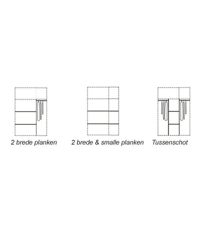 BEUK Kledingkast 3 deurs - 200 x 134 x 58cm - Donker grijs hout - Baarle-Nassau (Nederlands Product)