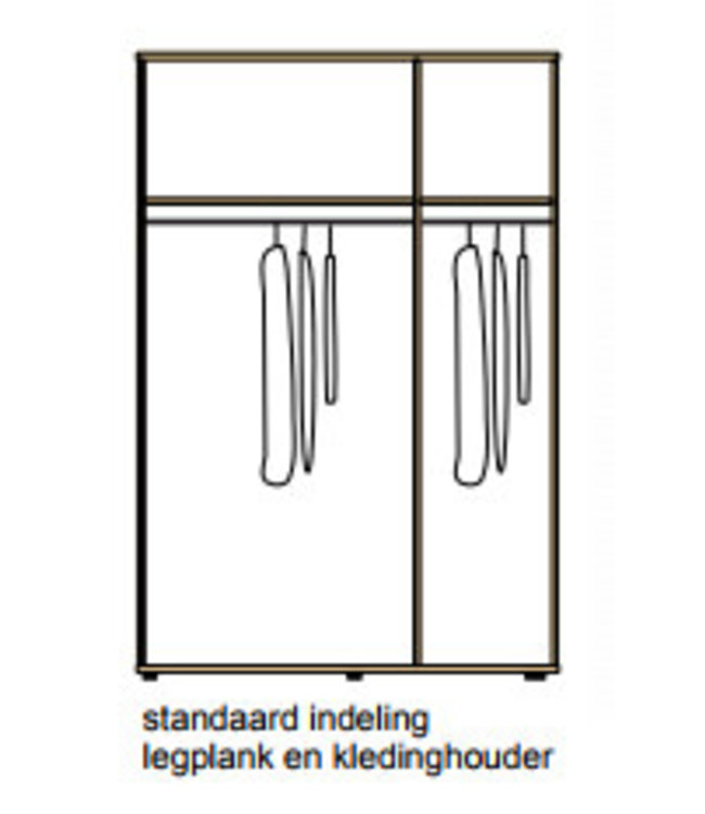 BEUK Kledingkast 3 deurs - 200 x 134 x 58cm - Donker grijs hout - Baarle-Nassau (Nederlands Product)