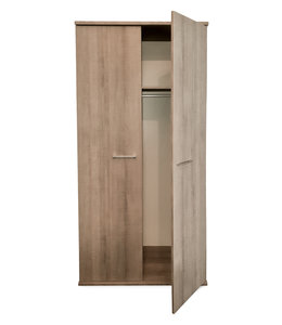 BEUK Kledingkast 2-deurs 187x83x54 Donkergrijs hout - Bavel