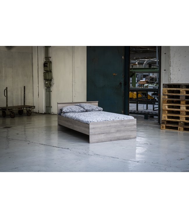 BEUK Bedframe 120X200 cm  - Donker Grijs Hout -  Bavel (Nederlands Product)