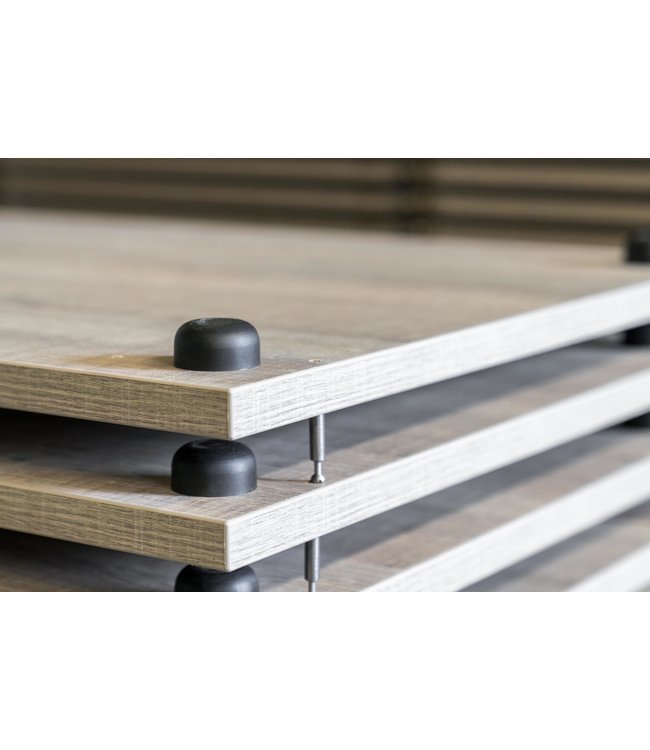 BEUK Boekenkast - 200 x 52 x 29cm - Donker Grijs Hout -  Bavel (Nederlands Product)