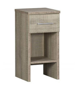 BEUK Nachtkastje met Lade - Donker grijs hout