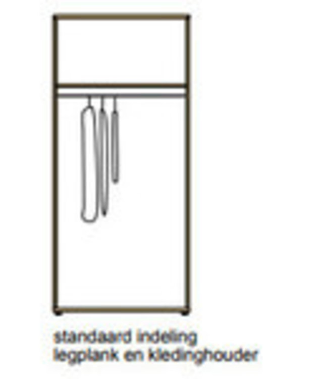 BEUK Kledingkast 2 Deurs - 187 x 83 x 54cm - Donker Grijs Hout - Bavel (Nederlands Product)