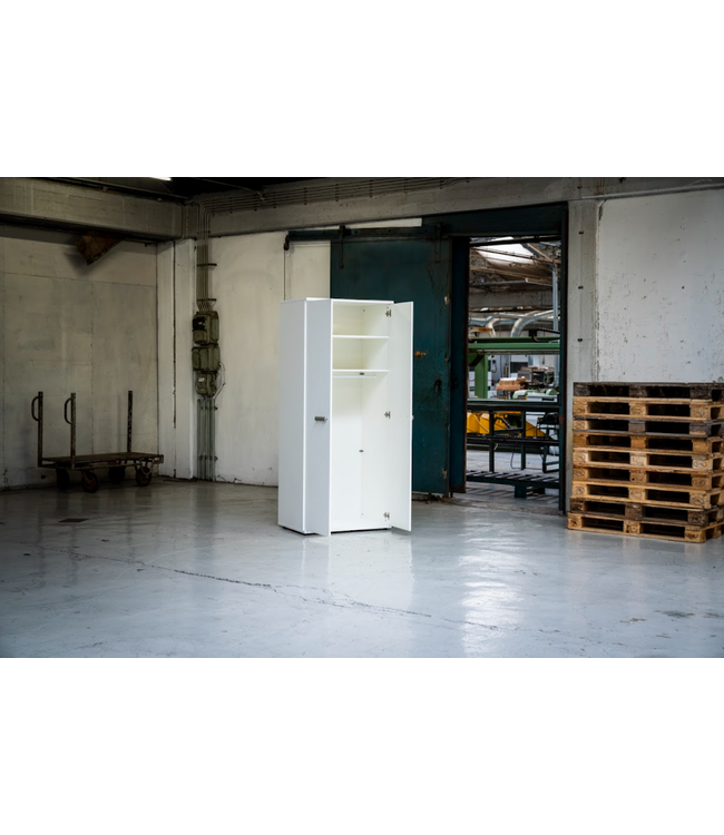 BEUK Kledingkast 2 Deurs - 200 x 82 x 58cm - Aluminium - Effen (Nederlands Product)