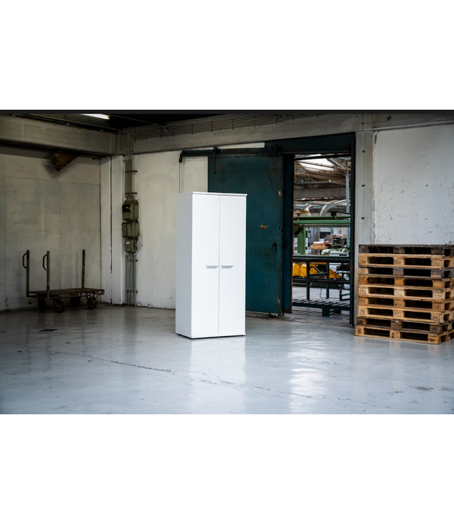 BEUK Kledingkast 2 Deurs - 200 x 89 x 58cm - Wit - Effen