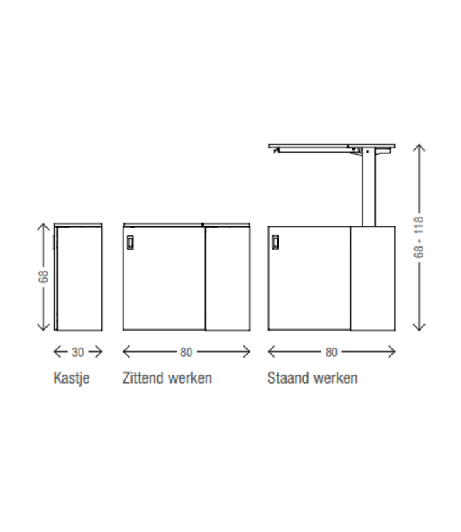 VEPA Homefit Thuiswerkplek | Zit Sta Bureau | 61 - 118cm | Electrisch | Eiken Zwart (Nederlands Product - BUUR Collectie)