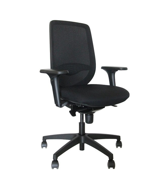 BUUR HomeSit - NEN EN 1335 - Zwarte 3D Netweave Rugleuning - 4D Armleggers (Nederlands Product - BUUR Collectie)