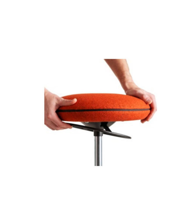 Beta Stoelen Steady -  Ergonomische werkkruk - Zit sta kruk - Blazer Oranje - Gepolijst Aluminium Voetplaat (Nederlands Product - BUUR Collectie)