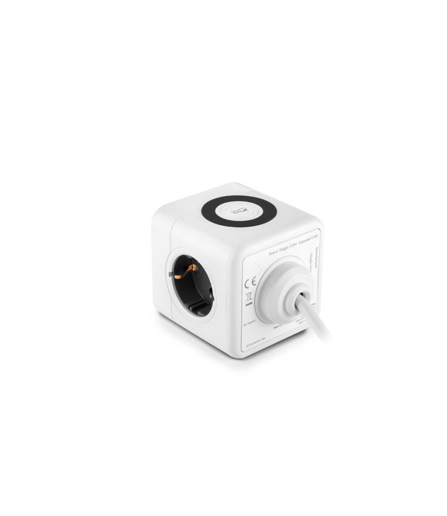 Filex Filex Power Qi - 3x stroom - 2x usb - 1x usb-C - draadloos opladen - wit (Nederlands Product)