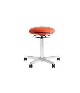 Beta Stoelen Ergonomische kruk op wielen Be Circle - Blazer Oranje - Aluminium voetplaat