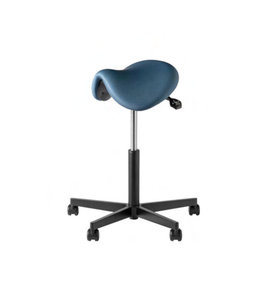 Be by Beta Stoelen Ergonomische zadelkruk op wielen Be Saddle - Blauw - Zwart voetplaat