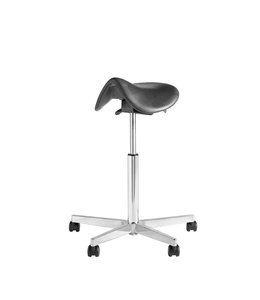 Beta Stoelen Ergonomische zadelkruk op wielen Be Saddle - Antraciet - Aluminium voetplaat