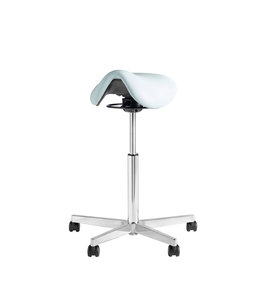 Be by Beta Stoelen Ergonomische zadelkruk op wielen Be Saddle - Wit - Aluminium voetplaat