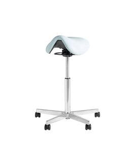 Beta Stoelen Ergonomische zadelkruk op wielen Be Saddle - Wit - Aluminium voetplaat