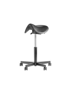 Be by Beta Stoelen Ergonomische zadelkruk op wielen Be Saddle - Antraciet - Zwart voetplaat