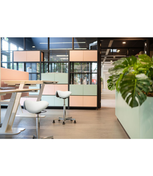 Beta Stoelen Saddle -  Ergonomische Zadelkruk - Wit - Met Wielen