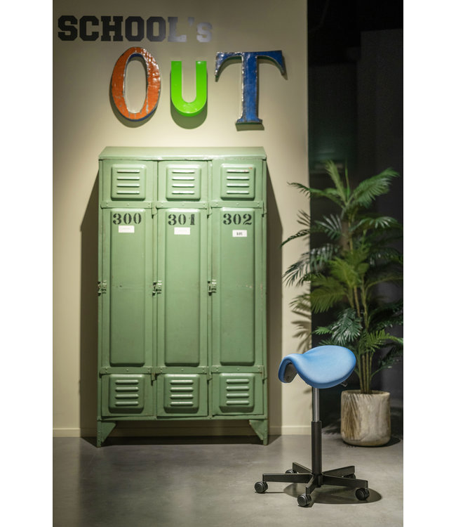 Beta Stoelen Saddle -  Ergonomische Zadelkruk - Blauw- Gepolijst Aluminium Voetplaat - Met Wielen