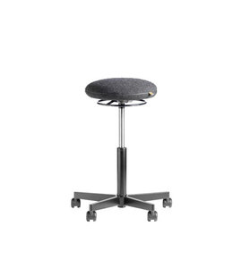 Beta Stoelen Ergonomische kruk op wielen Be Circle - Blazer Licht - Zwart voetplaat