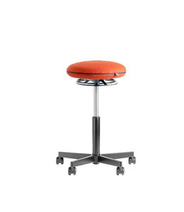 Beta Stoelen Ergonomische kruk op wielen Be Circle - Blazer Oranje - Zwart voetplaat