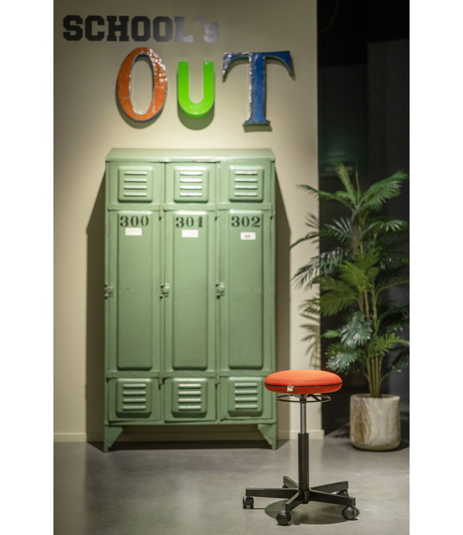 Beta Stoelen Circle -  Ergonomische werkkruk - Zit sta kruk - Blazer Oranje - Wielen - Gepolijst Aluminium Voetplaat