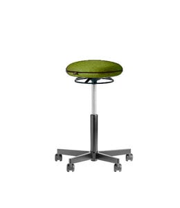 Beta Stoelen Ergonomische kruk op wielen Be Circle - Blazer Groen - Zwart voetplaat