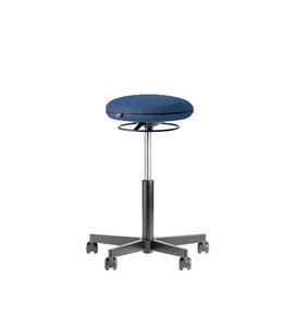 Beta Stoelen Ergonomische kruk op wielen Be Circle - Blazer Blauw - Zwart voetplaat