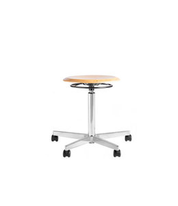 Be by Beta Stoelen Ergonomische kruk op wielen Be Circle -  - Aluminium voetplaat