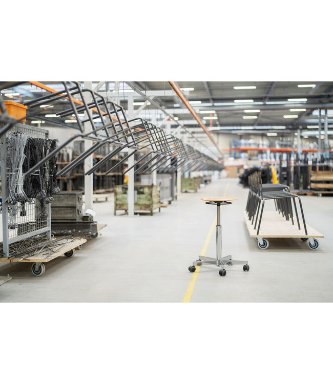 Beta Stoelen Circle -  Ergonomische werkkruk - Zit sta kruk - Houten Beuken - Wielen