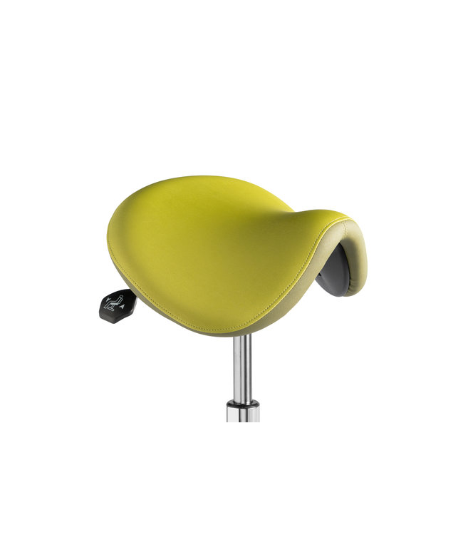 Beta Stoelen Solid -  Ergonomische Zadelkruk - Geel - Gepolijst Aluminium Voetplaat