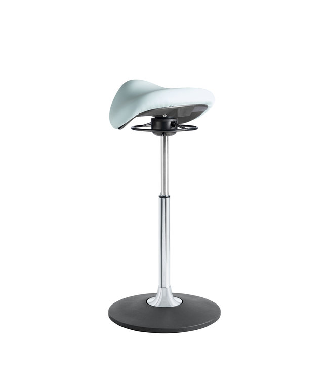 Beta Stoelen Solid -  Ergonomische Zadelkruk - Wit - Gepolijst Aluminium Voetplaat