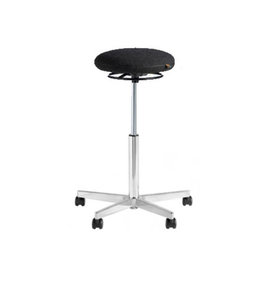 Beta Stoelen Ergonomische kruk op wielen Be Circle - Antraciet - Aluminium voetplaat