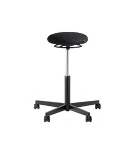 Beta Stoelen Ergonomische kruk op wielen Be Circle - Antraciet - Zwart voetplaat