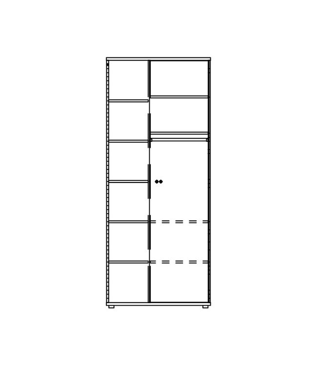 BEUK Kledingkast 2 Deurs - 200 x 83 x 58cm - Licht Grijs Hout  - Son (Nederlands Product)