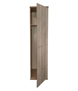 BEUK Kledingkast 1 Deurs - 200 x 41 x 58cm - Donker Grijs Hout - Bavel