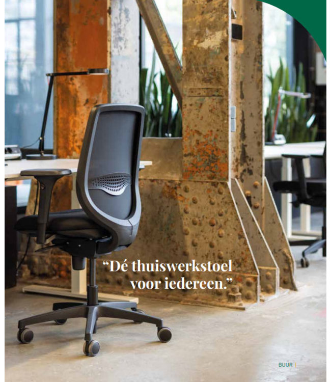 BUUR HomeSit - NEN EN 1335 - Zwarte 3D Netweave Rugleuning - 4D Armleggers (Nederlands Product - BUUR Collectie)