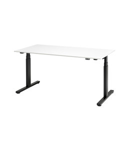 VEPA Presto R  -  Verstelbaar bureau - 180x80 - Wit - Zwart frame