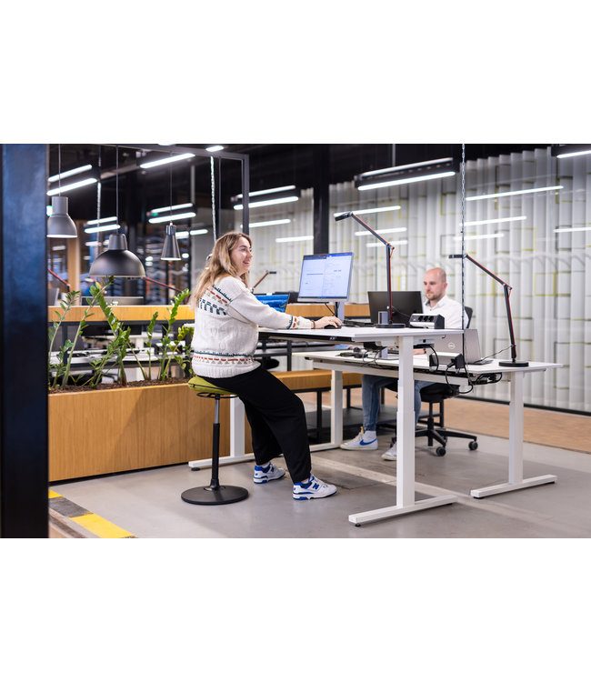 VEPA Presto R  -  Verstelbaar bureau - 160x80 - Wit - Zwart frame (Nederlands Product - BUUR Collectie)