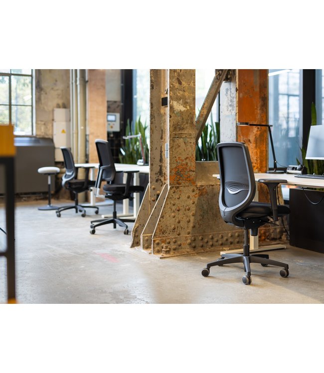 VEPA Presto R  -  Verstelbaar bureau - 120x80 - Eiken Whitewash - Zwart frame (Nederlands Product - BUUR Collectie)